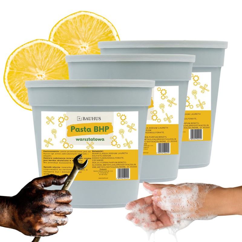 Dílenská pasta BZOP na mytí rukou citronová  3 x 0,5 kg