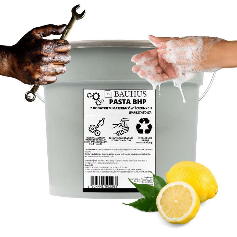 Dílenská pasta BZOP na mytí rukou citronová 5 kg Bauhus